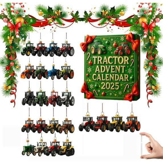 Tractor Advent Calendar 2025 24 Days Christmas Countdown with 2D
