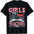 thumbnail image 1 of Tractor Apparel for Girls Toddler Farmer Accessories Farming T-Shirt, 1 of 4