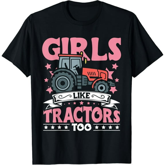Tractor Apparel for Girls Toddler Farmer Accessories Farming T-Shirt