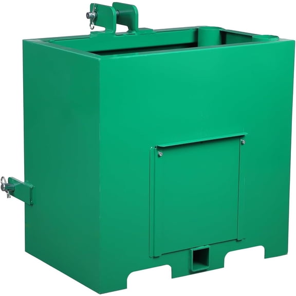 Tractor Ballast Box, 800 Lb Load Capacity, 5 Cu. ft. Heavy Duty Steel Counterweight Box, Fits Category 1 3-Point Hitch with 2" Receiver