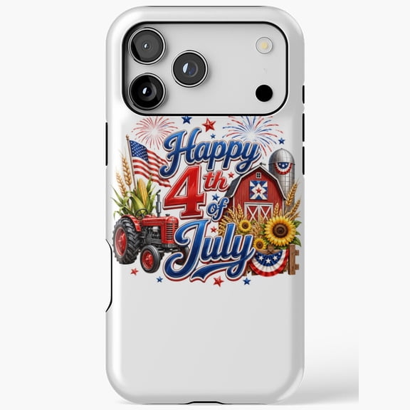 Tractor Barn Flag Patriotic Theme for iPhone Case 11 through 17 Pro Max