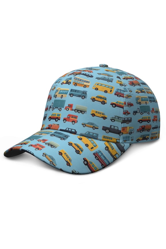 Tractor Baseball Cap – Adjustable Dad Hat Featuring Cartoon Construction Vehicle and Truck Design, Durable Snapback Style