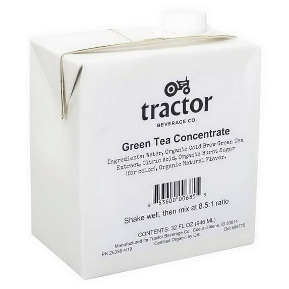 Tractor Beverage Co Organic Farmer Green Tea Concentrate, 32 Ounce, 12 Per Case
