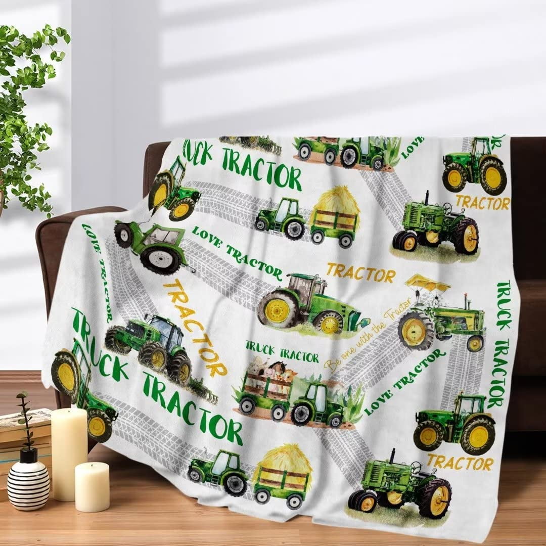Tractor Blanket for Boys Kids Soft Tractor Truck Throw Blankets