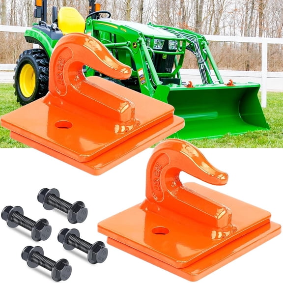 Tractor Bucket Hooks 3/8" Bolt Chain Grab Hooks 2 Pack Orange