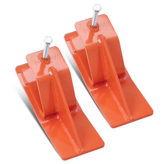 Tractor Bucket Protector, 2Pcs Ski Edge Protector, Turf Tamer Skid Protector with Grade Lock Nuts and Bolts, Heavy Duty Steel for Snow Removal Spreading Gravel,Orange
