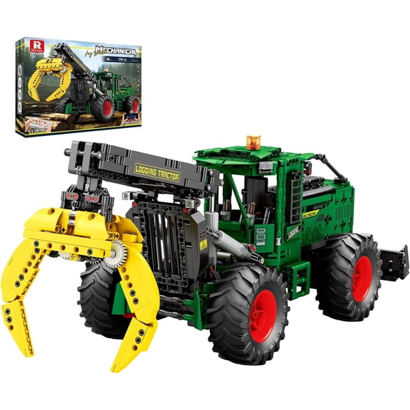 Tractor Building Block Sets for Adults, RC Skidding Tractor Construction Vehicles Model Kit with 6 Motors, Engineering Collectible Display