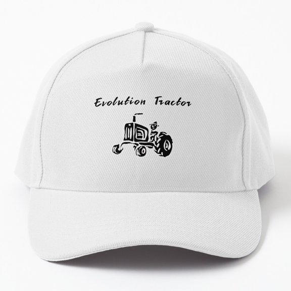 Tractor Evolution Baseball Cap, Farm Machinery Progression Graphic Design, Classic Hat