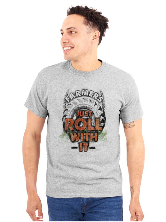 Tractor Farmers Just Roll With Funny Men's Graphic T Shirt Tees Brisco Brands L