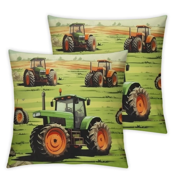 Tractor Farming Print Decorative Cushion Case,Cute Soft Throw Pillow Covers,for Couch Sofa Living Room Spring