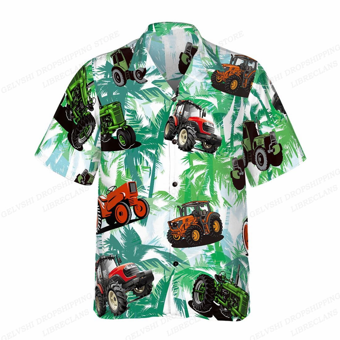 Black And White Tractor Background Design Hawaiian Shirt, Beach Party 2023 Shirt HO3650 main image 0