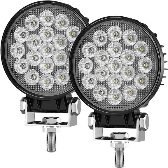 Tractor Lights 2 count 4 Inch 12v Flood Light Round Work Lights for Equipment Off Road SUV ATV UTV 4WD