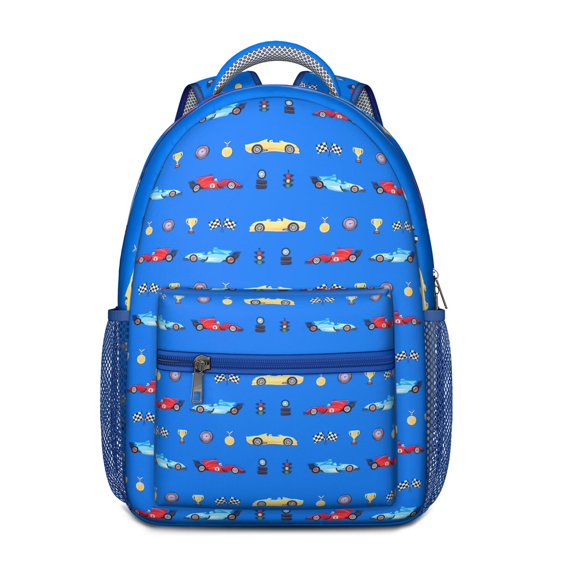 Tractor Print Waterproof Backpack - Ergonomic Student Bookbag with Breathable Mesh Straps, Organized Storage for Daily Use