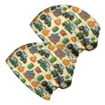 Tractor and Pumpkins Cream Pattern 2 Pack Slouchy Beanie Hat, Warm ...