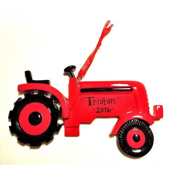 Tractor Red Personalized Christmas Ornament DO-IT-YOURSELF