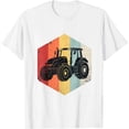 thumbnail image 1 of Tractor Retro Distressed Style Farming Lover Womens T-Shirt White 3X-Large, 1 of 5
