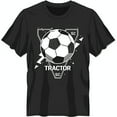 Tractor SC Black TShirt with Soccer Ball Graphic Bolts & Stars