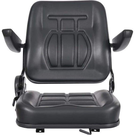 Tractor Seat, Lawn Mower Seat Seat with Armrests Durable Universal Replacement Seat for Excavator, Backhoe, Dozer Tractors, Forklifts, Heavy Equipment (Black)