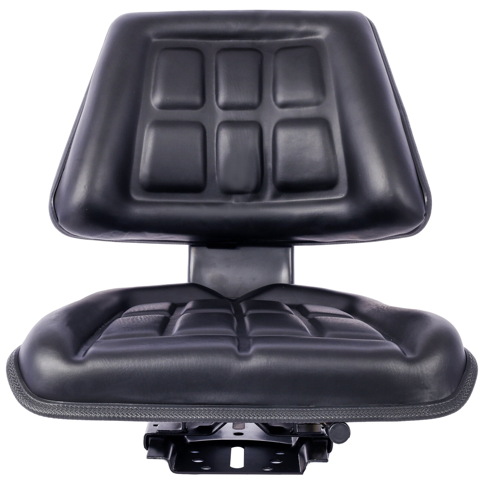, Tractor Seat w/ Backrest Black Slide Track Steel/PVC Compact Mower, Black ,Steel ,