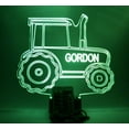 thumbnail image 1 of Tractor Shape Design Engraved Captivating Handmade Personalized Farm Construction Hauling Pulling Farming Tractor Night Light Up Table Lamp LED, Our Newest Feature - It's WOW, With Remote, 16 Colors, 1 of 10