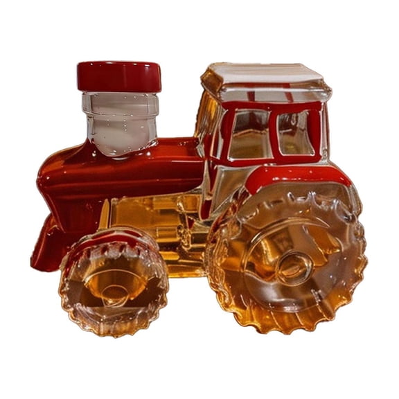 Tractor Shape Whiskey Bottle - High Borosilicate Glass Wine Bottle, Stylish Design for Collectors & Gifting, Perfect for Home Bar & Unique Decor - Elegant Crown Cap Multicolor C