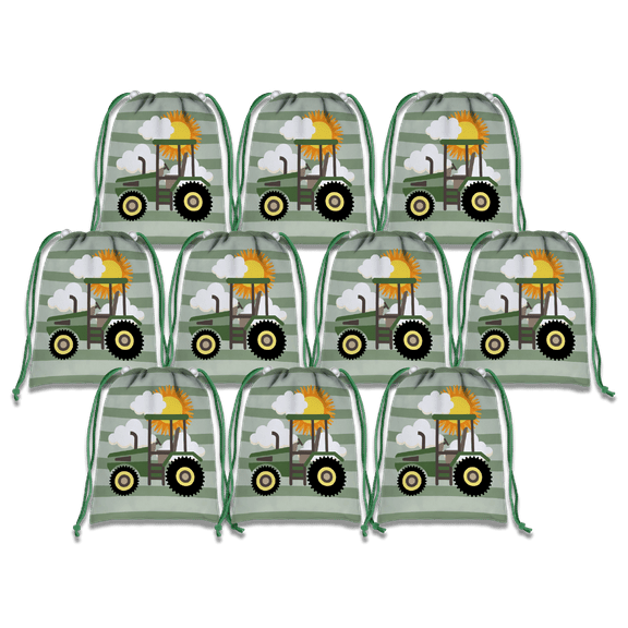Tractor Time Drawstring Tote Bag (10 Pack)