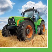 Tractor Time Paper Beverage Napkins 16 Count for 8 Guests