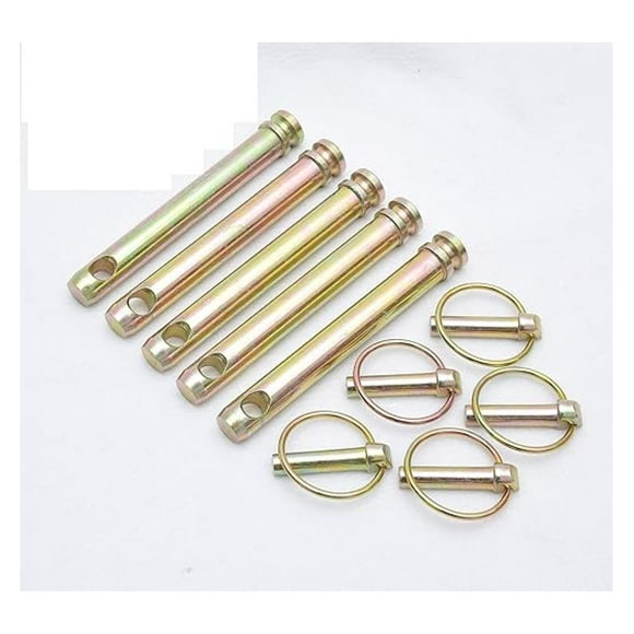 Tractor Top Pin & Lynch Pin Combo - 5 per Pack. 3/4" Diameter, 4-3/4" Usable Length, Zinc-Plated Steel