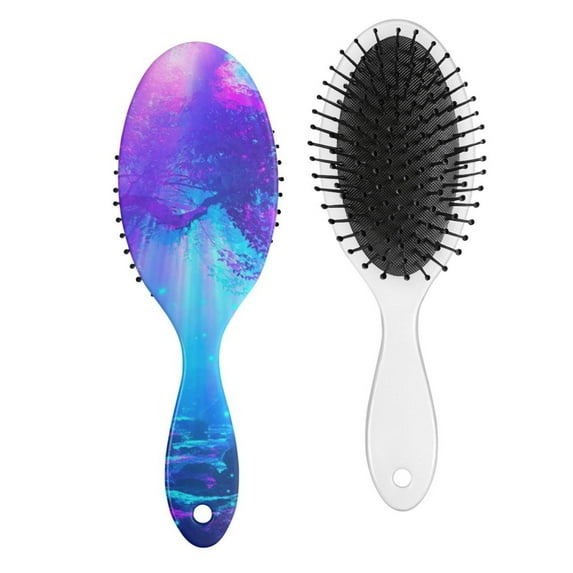 Tractor Tribal Detangler Hair Brush, Soft Bristle Artistic Paddle Comb with Boho Rustic Style, Perfect for Wet and Dry Hair