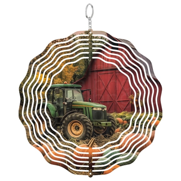 Tractor Wind Spinner Metal Outdoor Decor Autumn Harvest Farm Multicolor