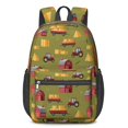 thumbnail image 1 of Tractor and Barns Green Pattern 17" School Backpacks for Teens,Waterproof Oxford Fabric,S-Shape Padded Straps for School,Travel,Hiking,Camping, 1 of 6