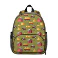 thumbnail image 1 of Tractor and Barns Green Pattern Backpack for School, Cute School Bag with Adjustable Shoulder Straps and Padded Back, 13.8"x11.4"x6", 1 of 5