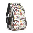 thumbnail image 1 of Tractor and Barns White Pattern Backpack for School, Cute School Bag with Adjustable Shoulder Straps and Padded Back, 16.9"x12.6"x5.9", 1 of 5