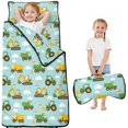 thumbnail image 1 of Tractor and Excavators Blue Pattern Teens Toddler Nap Mat with Pillow, Sleeping Mat Bag for Preschool Daycare 50"x20", 1 of 6