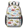 thumbnail image 1 of Tractor and Excavators White Pattern 17" School Backpacks for Teens,Waterproof Oxford Fabric,S-Shape Padded Straps for School,Travel,Hiking,Camping, 1 of 6