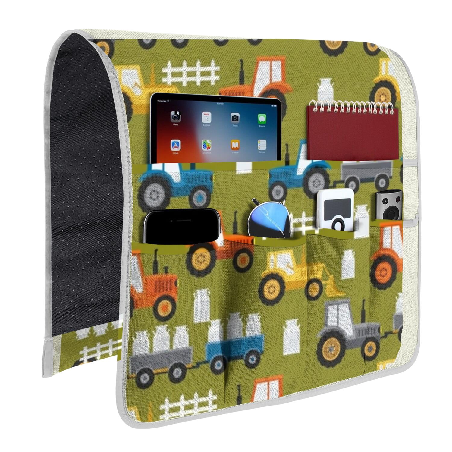 Tractor and Fences Green Pattern Armrest Organizer, Chair Side Storage ...