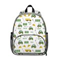thumbnail image 1 of Tractor and Fences White Pattern Backpack for School, Cute School Bag with Adjustable Shoulder Straps and Padded Back, 13.8"x11.4"x6", 1 of 3
