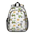 thumbnail image 1 of Tractor and Fences White Pattern Backpack for School, Cute School Bag with Adjustable Shoulder Straps and Padded Back, 15"x11.42"x5.5", 1 of 5