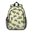 thumbnail image 1 of Tractor and Harvesters Cream Pattern Backpack for School, Cute School Bag with Adjustable Shoulder Straps and Padded Back, 15"x11.42"x5.5", 1 of 5