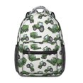 thumbnail image 1 of Tractor and Harvesters Gray Pattern Backpack for School, Cute School Bag with Adjustable Shoulder Straps and Padded Back, 15.3"x11"x6.7", 1 of 5