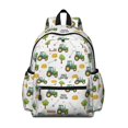 thumbnail image 1 of Tractor and Hay White Pattern Backpack for School, Cute School Bag with Adjustable Shoulder Straps and Padded Back, 13.4"x11"x4.7", 1 of 5