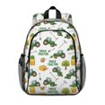 thumbnail image 1 of Tractor and Haystacks White Pattern Backpack for School, Cute School Bag with Adjustable Shoulder Straps and Padded Back, 15"x11.42"x5.5", 1 of 5