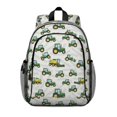 thumbnail image 1 of Tractor and Leaves White Pattern Backpack for School, Cute School Bag with Adjustable Shoulder Straps and Padded Back, 15"x11.42"x5.5", 1 of 5
