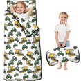 thumbnail image 1 of Tractor and Leaves White Pattern Teens Toddler Nap Mat with Pillow, Sleeping Mat Bag for Preschool Daycare 59"x22", 1 of 6