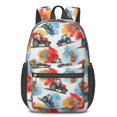 thumbnail image 1 of Tractor and Pumpkins Red Pattern 17" School Backpacks for Teens,Waterproof Oxford Fabric,S-Shape Padded Straps for School,Travel,Hiking,Camping, 1 of 6