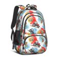 thumbnail image 1 of Tractor and Pumpkins Red Pattern Backpack for School, Cute School Bag with Adjustable Shoulder Straps and Padded Back, 16.9"x12.6"x5.9", 1 of 4