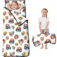 thumbnail image 1 of Tractor and Pumpkins Red Pattern Teens Toddler Nap Mat with Pillow, Sleeping Mat Bag for Preschool Daycare 59"x22", 1 of 6