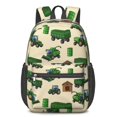thumbnail image 1 of Tractor and Sheds Cream Pattern 17" School Backpacks for Teens,Waterproof Oxford Fabric,S-Shape Padded Straps for School,Travel,Hiking,Camping, 1 of 6