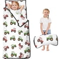 thumbnail image 1 of Tractor and Tractors White Pattern Teens Toddler Nap Mat with Pillow, Sleeping Mat Bag for Preschool Daycare 59"x22", 1 of 6