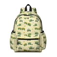 thumbnail image 1 of Tractor and Trailers Cream Pattern Cute School Backpack with Padded Back and Adjustable Shoulder Straps 13.4"x11"x4.7", 1 of 5